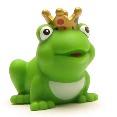 Imagen de Duck Shop Rana con corona dorada Patito longitud: 8 cm