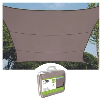 Imagen de Perel Sombreado de Vela, Repelente Agua, 5 x m, 160 g/m², poliéster, Cuadrado, Taupe
