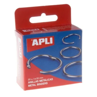 Imagen de APLI 451 Caja con 20 anillas metálicas (20 mm)