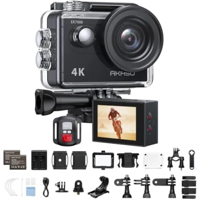 Imagen de AKASO Cámara Deportiva 4K 30fps 20MP WiFi de Acción Sumergible Acuática 30M con estabilización Gran Angular 170 Calidad Imagen Ultra HD para los entusiastas la Aventura