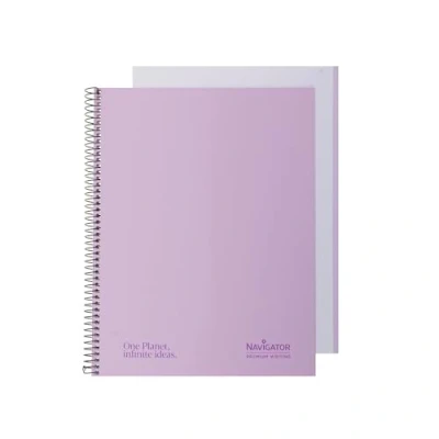 Imagen de Navigator Cuaderno A4+ Línea Tapa Extradura Mint Pastel 1 Borde Color Papel 80g 80 Hojas Microperforadas 4 Taladros Espiral Cierre Coil Lock Premium Writing