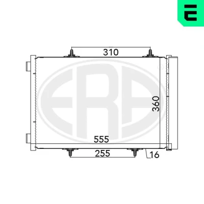 Imagen de ERA 667025 Condensador con secador 555 CITROËN: C3 II, C4 II Cactus, C2 Hatchback, PEUGEOT: 208 I 207 SW, OPEL: Crossland X