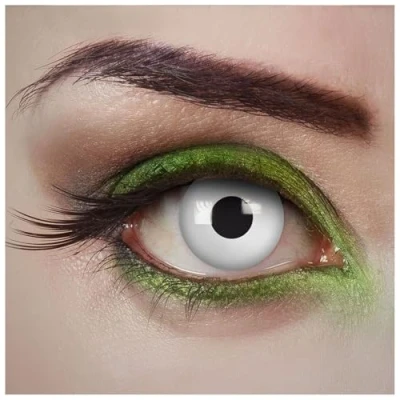 Imagen de aricona lentes de contacto colores lentillas diarias Zombie Alarm blancos para Halloween y fiestas disfraces