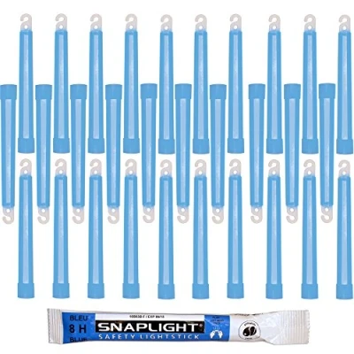Imagen de Cyalume Barras de luz azul SnapLight Glow Sticks 15cm, 6 inch Lightstick super brillante con duración 8 horas (Caja 30)