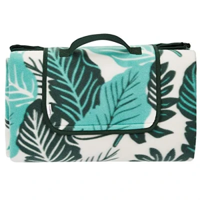 Imagen de Amazon Basics Accesorio de viaje Manta Jardín para pícnic con base impermeable, 200 x cm, Diseño hojas