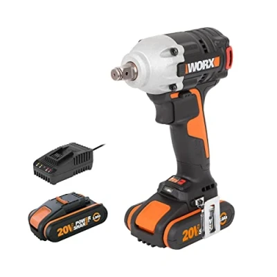 Imagen de WORX Atornillador de Impacto Brushless 20V PowerShare WX272 2 baterías motor sin escobillas, 3 velocidades variables, Luz LED