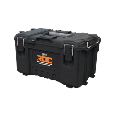 Imagen de Keter ROC Pro Gear Caja de herramientas resistente para almacenamiento herramientas, color negro y gris