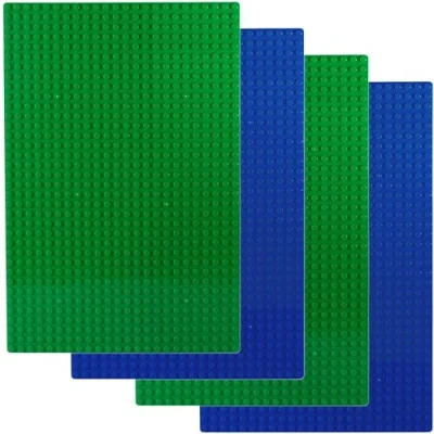 Imagen de Apostrophe Games Placas Base de Bloques Construcción Compatibles con Las Principales Marcas Verdes 19,2 cm x 28,8 (2X Verde y 2X Azul)