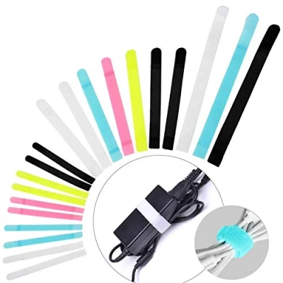 Imagen de Avantree 50 Uds. Tiras Sujeta cables de Diseño Especial y cierre, reutilizables para enrollar organizar cables, Tres medidas disponibles mantener tus enrollados ordenados