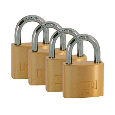 Imagen de Kasp K12040D4 Candado de latón, 40 mm, pack cuádruple, cierre simultáneo