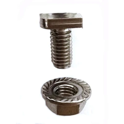 Imagen de GAO Flora Tornillos de cabeza martillo M6 x 12 acero inoxidable con tuerca brida para invernaderos (10 unidades)