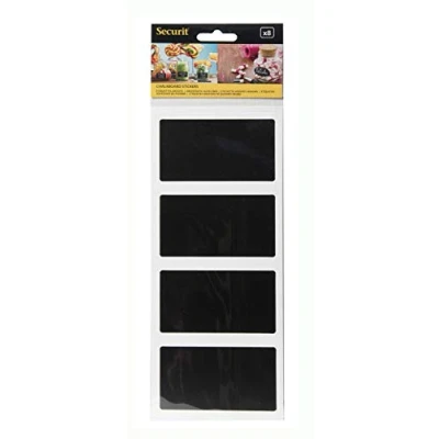 Imagen de Securit 942289 Pack 8 etiquetas autoadhesivo de pizarra rectangular