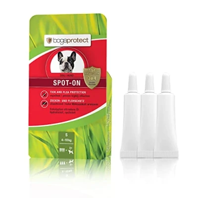 Imagen de bogaprotect UBO0351 Spot ON para perros, producto antigarrapatas, hasta 12 semanas de protección preventiva contra garrapatas y pulgas, principio activo a base plantas
