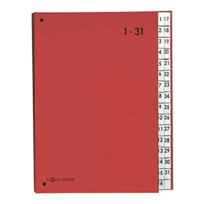 Imagen de Pagna Desk Organizer Cuaderno de planificación con índices 1 31, rojo