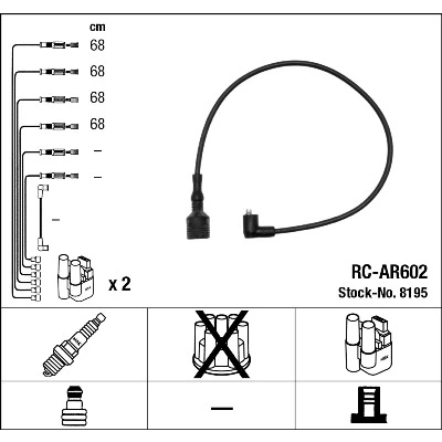 Imagen de NGK 8195 Juego de Cables Encendido 4 ALFA ROMEO: 145