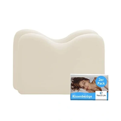 Imagen de Funda de Almohada Pack 2 Color Marfil Especialmente diseñada para Las Almohadas NuMOON y maBELLA Algodón Egipcio Punto Jersey Doble con Cremallera