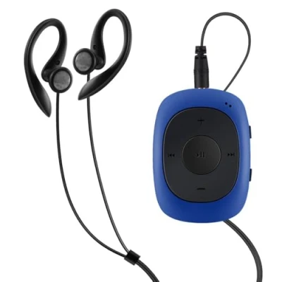 Imagen de AGPtek G02 Mini Clip Reproductor de MP3 8 GB Capacidad con Radio FM(una Funda Silicona Incluido) (Azul)