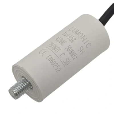 Imagen de Lumonic Condensador de arranque con Cable 25cm I 1µF 450V 26x55mm 1uF motor carcasa plástico funcionamien