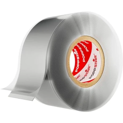 Imagen de POPPSTAR cinta de silicona autofusión, 1 x 3 m, ideal como reparación, aislante y sellado (estanca, hermetica), 25mm ancho, color gris