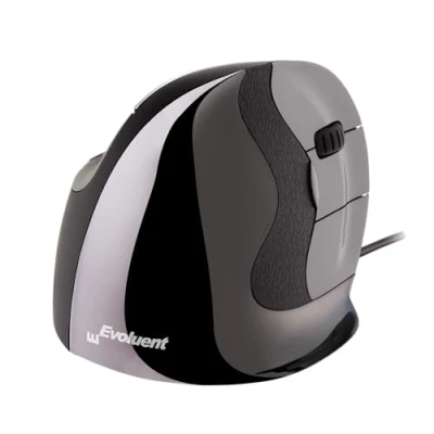 Imagen de Evoluent VerticalMouse D con cómoda posición de apretón Manos, Botones Labios extendidos ranurados, para el Pulgar, Velocidad Puntero Ajustable Indicadores, Cable USB