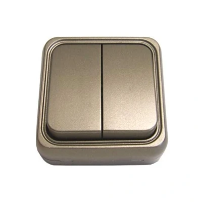 Imagen de bf 18 Doble interruptor superficie 10a 250v bronce bolsa