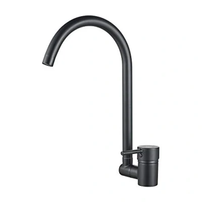 Imagen de Ibergrif, Grifo de Cocina Abatible, Grifería para Fregadero Monomando, Negro