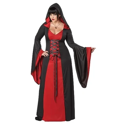 Imagen de California Costumes Disfraz de bata con capucha lujo talla grande, Rojo, XXL
