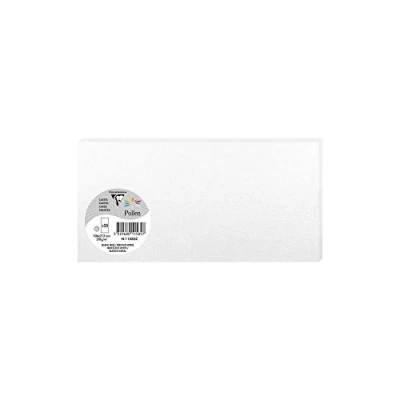 Imagen de Clairefontaine 11585C Pack de 25 Sobres Pollen 10,6 x 21,3 cm, 210 g/m² blanco irisé