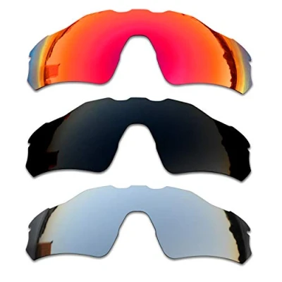 Imagen de SOODASE Para Oakley Radar EV Path Gafas de sol Rojo/Negro/Plata Lentes repuesto polarizadas