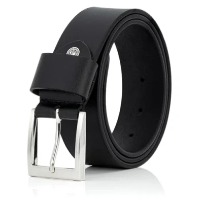 Imagen de Lindenmann Cinturón de cuero para hombre/cinturones hombres mann, xxl, negro, 3931, color/color: negro; tamaño: 135