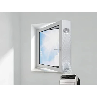 Imagen de HOOMEE VP Kit Aislante de Ventana Universal para Aire Acondicionado portátil, Bloqueo Universal, Apto Ventanas abatibles empotradas 400 cm Profundidad