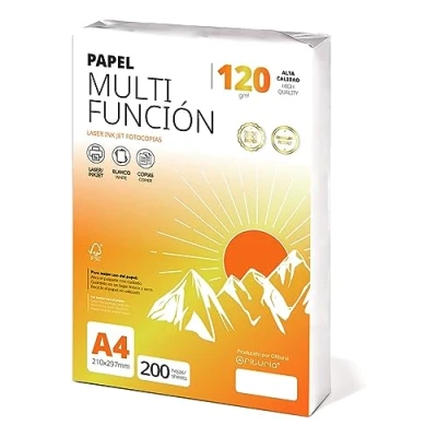 Imagen de folios a4 120gr 200 hojas, Papel Multiusos Para Impresora, Impresoras Láser y de Inyección, Fotocopiadora, uso Oficina, Material Escolar, Paquete Ofituria (120gr, 200h)