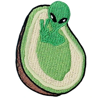 Imagen de Parche termoadhesivo para la ropa, diseño de Extraterrestre Aguacate