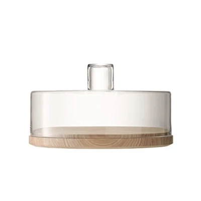 Imagen de LSA International Lotta LW08 Campana para quesos o empanadillas, transparente, con base de fresno, 32 cm diámetro
