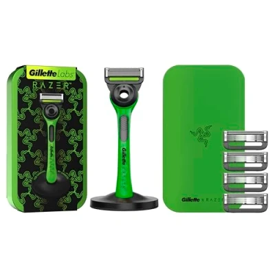 Imagen de Gillette Labs Edición Limitada Razer Maquinilla de Afeitar Hombre con Barra Exfoliante + 5 Cuchillas Recambio Base Magnética y Estuche Viaje