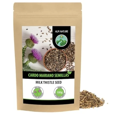 Imagen de Semillas de cardo mariano (100g), 100% naturales, suavemente secadas, veganas
