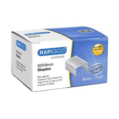 Imagen de Rapesco S92308Z3 Grapas Galvanizadas 923/8 mm, Tipo 23, Caja de 4000