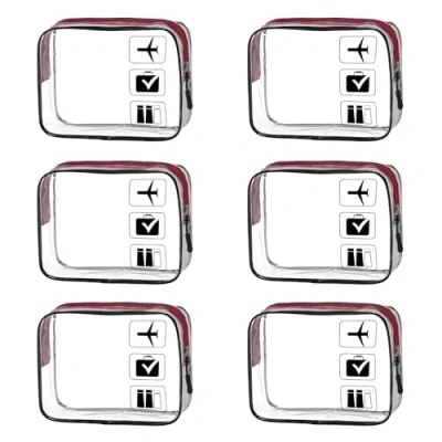 Imagen de Neceser Transparente Viaje Avion,6 Piezas Bolsa Avion,Bolsa Liquidos Avion,Neceser Mujer Transparente,Bolso Transparente,Neceser Avion Multifunción