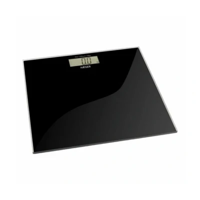 Imagen de HAEGER DARK Báscula de baño Digital con capacidad 180kg activación por contacto, indicador batería baja y exceso peso, indicación error apagado automático