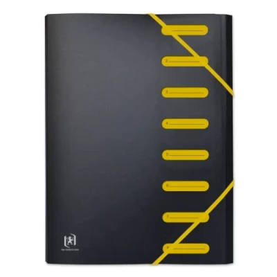 Imagen de OXFORD Clasificador extensible (8 compartimentos), diseño de estudiantes, A4, color negro y amarillo