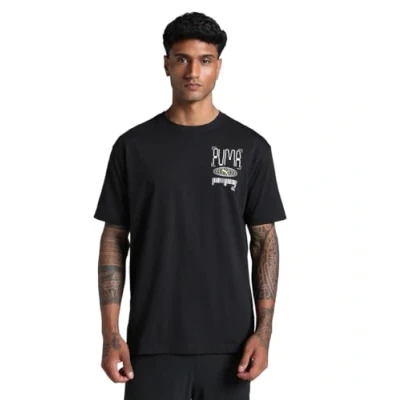 Imagen de PUMA M Graphics Train Illustrative Relaxed tee, Camisetas Unisex Adulto, Black,