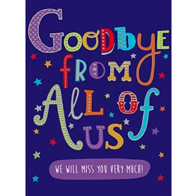 Imagen de Piccadilly Greetings Tarjeta de felicitación Big Goodbye from All of Us 11.75 pulgadas alto x 8.75 ancho