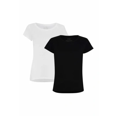 Imagen de Danish Endurance 2PACK Camiseta básica, Mujer, Talla: XL, Mc (1xwhite, 1xblack)