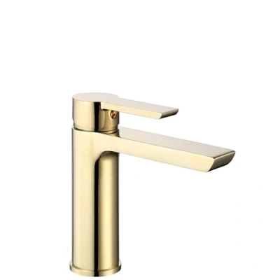 Imagen de Rea ARGUS GOLD Grifo de LAVABO BAJO Mezclador baño latón monomando lavado a mano ajustable en frío y caliente (Oro)