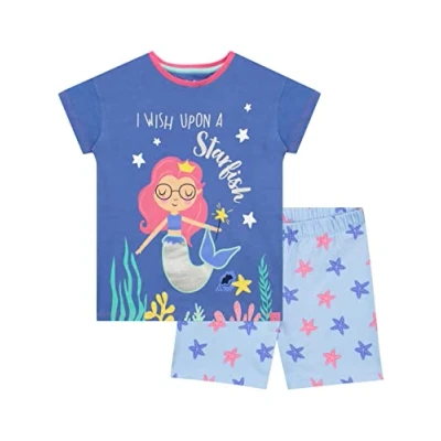 Imagen de Harry Bear Corto Pijamas para Niñas Sirena Azul 6 7 Años