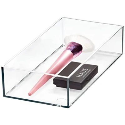 Imagen de iDesign cajones, Maquillaje de la colección Exclusiva Sarah Tanno, Organizador plástico combinable para cosméticos, Transparente, 10,2 x 20,3 5 cm