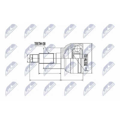 Imagen de NTY NPZ MZ 047 Junta Homocinética Caja de cambios manual Eje delantero, derecha, lado engranaje MAZDA: 3 Hatchback, Berlina