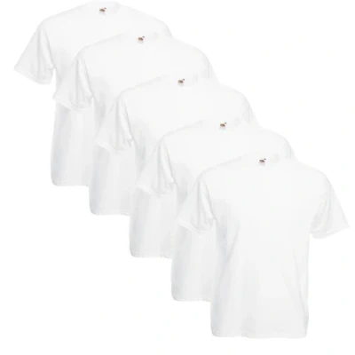 Imagen de Fruit of The Loom Valueweight Set de 5 Camisetas Weiß M