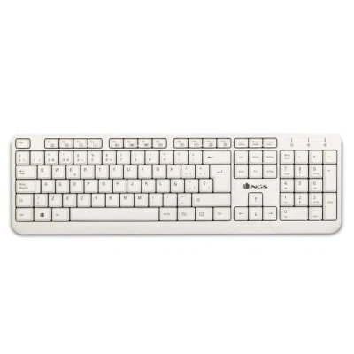 Imagen de NGS Spike Teclado con Cable Conexión USB 12 Teclas Multimedia, de Membrana Color Blanco (QWERTY Español)
