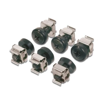 Imagen de DIGITUS DN 19 SET tornillos M6 y tuercas enjauladas juego de 50 piezas montaje para armario servidor, rack AV, red 19&quot;, 10 pulgadas kit negro